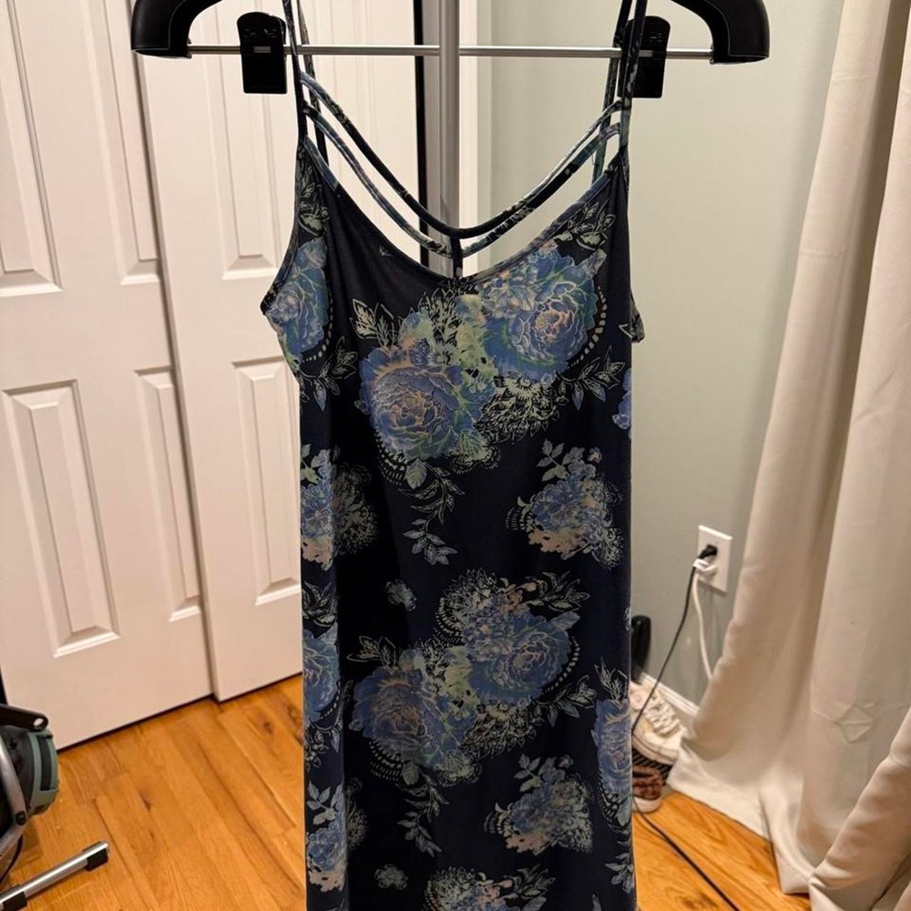 Y2k Mudd Blue Floral Slip Dress Fairycore Coquette Cami Dress Size M